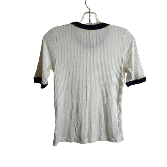 ALC white ribbed  ringer tee size L - Picture 3 of 5